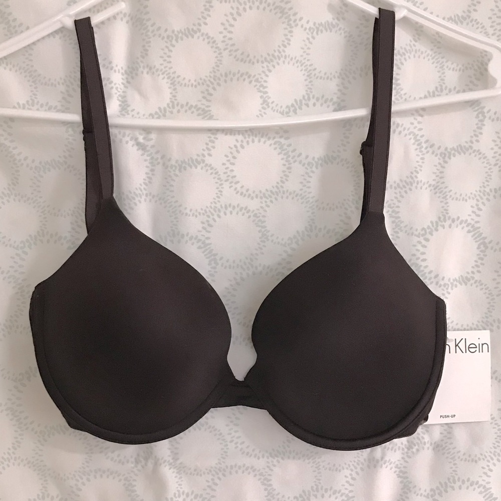 Calvin Klein Push-up Bra 36C Chocolate Brown Back Closure {NWT}